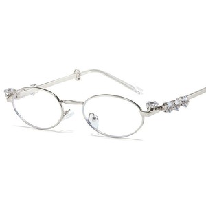 Unisex Oval Sunglasses Metal <b>Frame</b> Blue Light Protection 1.56 Ac Lens Lightweight Y2K Style - Product Image 3