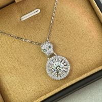 Collier de Moissanite étincelante de 1carat avec tête de léopard au design unique Bijoux fins en argent sterling 925 pour fiançailles de femmes