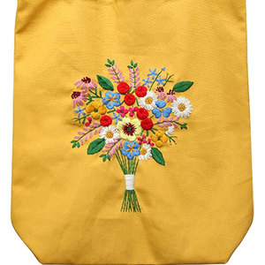 Sac fourre-tout écologique brodé à la main pour femmes, sac fourre-tout en toile fleuri fait main, 100% personnalisé, broderie à la main, nouveau design, sur mesure - Product Image 3