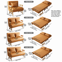 Canapé-lit pliant OEM ODM, couleur et taille de tissu personnalisables, dossier réglable en 6 positions, convertible, pour entrepôt et école