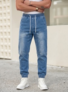 <span class=keywords><strong>Jeans</strong></span> da <span class=keywords><strong>Uomo</strong></span> Traspiranti e Leggeri, Stile Streetwear <span class=keywords><strong>con</strong></span> <span class=keywords><strong>Elastico</strong></span> <span class=keywords><strong>in</strong></span> <span class=keywords><strong>Vita</strong></span> - Product Image 4