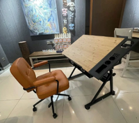 Table et chaise de dessin technique pour étudiants, avec cadre en acier réglable en hauteur et en angle, pour l'école, avec 2 rangements
