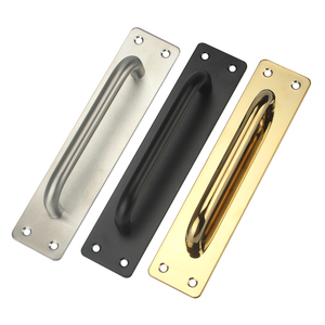 Manija de Puerta de Acero Inoxidable 304 para Montaje en Superficie, en Negro, Dorado y Plateado, para Puertas Corredizas de Madera - Product Image 5