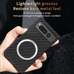 Best Seller için Ultra ince hafif dayanıklı karbon <span class=keywords><strong>Fiber</strong></span> doku koruyucu durumlarda <span class=keywords><strong>Google</strong></span> kat manyetik buzlu kap telefon kapağı - Product Image 2