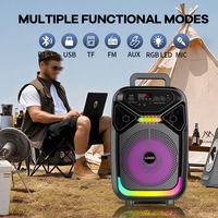 Altavoces Recargables para Fiestas con Luces LED de Colores Cambiantes, 8 Pulgadas, 1 Micrófono, Altavoz para Karaoke al Aire Libre