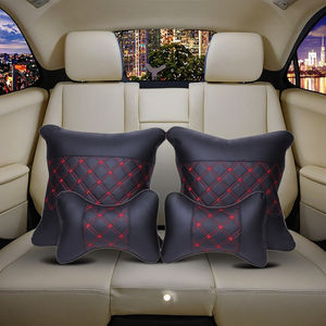 All-Season <span class=keywords><strong>Car</strong></span> <span class=keywords><strong>Seat</strong></span> Encosto de Cabeça Travesseiro Pescoço Luxo Fluffy Pequeno Osso PU Couro Interior Almofada Decorativa Apoio Lombar - Product Image 1