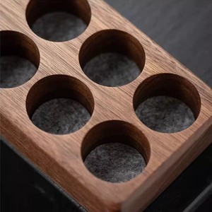 Tubos de Almacenamiento de Granos de Café, Frascos de Vidrio con Tapas Metálicas, Estante de Madera de Nogal con 7 o 14 Orificios, Hermético, Porción Semanal - Product Image 2