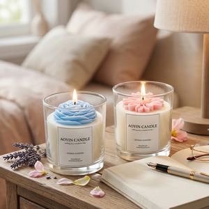 Lot de <span class=keywords><strong>bougies</strong></span> parfumées décoratives en verre avec boîte cadeau, <span class=keywords><strong>bougies</strong></span> parfumées de luxe faites <span class=keywords><strong>à</strong></span> la main pour la décoration de mariage et de Noël - Product Image 1