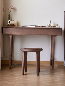 Table de toilette de petite taille en bois massif de chêne d'Amérique du Nord, style antique simple, avec couvercle rabattable multi-plis et miroir, table de <span class=keywords><strong>maquillage</strong></span> - Product Image 1
