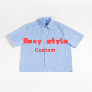 <span class=keywords><strong>Camicia</strong></span> Casual da <span class=keywords><strong>Uomo</strong></span> <span class=keywords><strong>a</strong></span> <span class=keywords><strong>Righe</strong></span> Primaverile con Colletto Rovesciato, Top da Lavoro Corto <span class=keywords><strong>a</strong></span> Maniche Corte con Bottoni, 100% Cotone Antirughe - Product Image 1