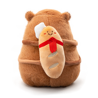 Nouvelle poupée Capybara en peluche super douce, faite sur mesure, avec accessoires en forme de croissant, de baguette et de frites
