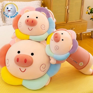 หมอนตุ๊กตาสัตว์ยัดไส้นุ่มมากน่ารักลายการ์ตูนตุ๊กตาหมูดอกไม้น่ารักสำหรับเป็นของขวัญสำหรับเด็กๆ - Product Image 4