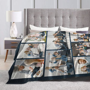 <span class=keywords><strong>Manta</strong></span> de lana con estampado súper suave de alta calidad con <span class=keywords><strong>collage</strong></span> de imágenes de texto, fabricante de mantas fotográficas hechas a medida - Product Image 5