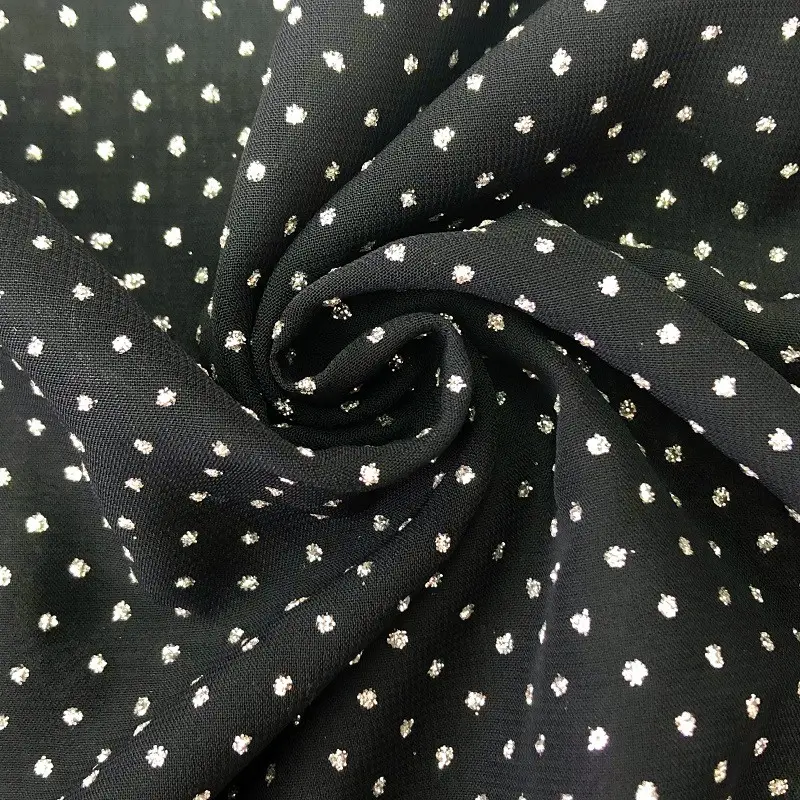 Factory Newest 100% Polyesterpure Silk Chiffon Fabric With Dot Printing