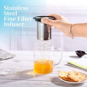 Ensemble <span class=keywords><strong>de</strong></span> tasses en <span class=keywords><strong>verre</strong></span> à large ouverture, écologiques et modernes, en borosilicate <span class=keywords><strong>de</strong></span> haute qualité, avec infuseur à <span class=keywords><strong>thé</strong></span>, faites à la main en bambou, 350 ml/450 ml - Product Image 3