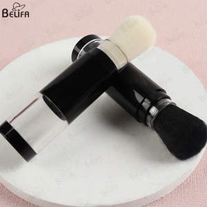 BELIFA gros cheveux synthétiques végétaliens talon plat court rétractable rechargeable <span class=keywords><strong>maquillage</strong></span> poudre brosse - Product Image 6