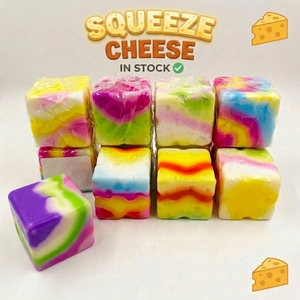 Nuevo Juguete Antiestrés de Goma con Forma de Queso Arcoíris Colorido, Suave, de Ascenso Lento, para Aliviar el Estrés - Product Image 1