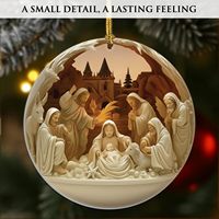 Décorations de Noël chrétiennes Ting Mingyi, ornements de crèche élégants en acrylique de 3,5 pouces pour la décoration des fêtes