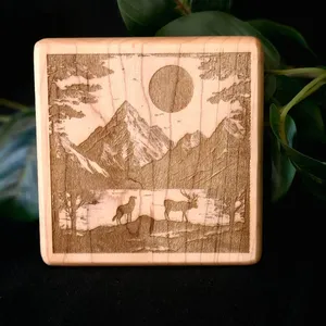 Juego de posavasos de madera de lujo Resistente al agua y al calor con elegantes diseños cuadrados redondos Ideal para uso en restaurante y bar en el hogar - Product Image 3