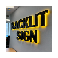 Enseigne LED 3D en acrylique et métal pour magasin, intérieur/extérieur, lettres lumineuses, logo d'entreprise, enseigne rétroéclairée personnalisée