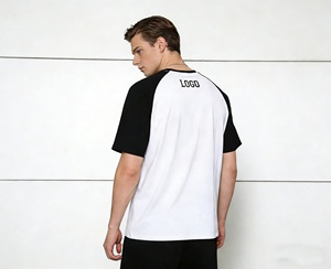 Nouvel arrivage : T-shirts pour hommes 100% coton, impression sérigraphique, prix bas, épaules contrastées. - Product Image 3