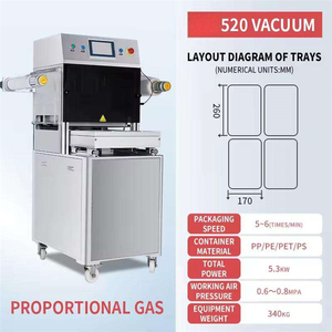 Machine de scellage vertical à flux d'air YH-520 pour barquettes, machine d'emballage électrique MAP de haute qualité, scelleuse sous vide pour la conservation des aliments frais - Product Image 5