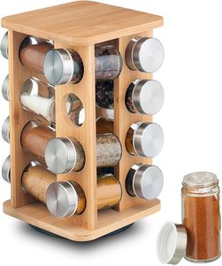 Porte-<span class=keywords><strong>épices</strong></span> en bambou Pot Tour rotative Porte-<span class=keywords><strong>épices</strong></span> en bois de bambou Organisateur d'<span class=keywords><strong>épices</strong></span> Cuisine moderne <span class=keywords><strong>Étagère</strong></span> <span class=keywords><strong>à</strong></span> condiments Tournant - Product Image 1