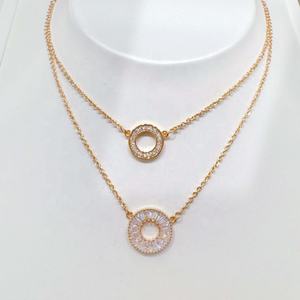 factory price plata 925 silver <b>rose</b> <b>gold</b> women heart ring <b>necklace</b> fine jewelry gift love layered zircon unique charms <b>necklaces</b> - Product Image 3