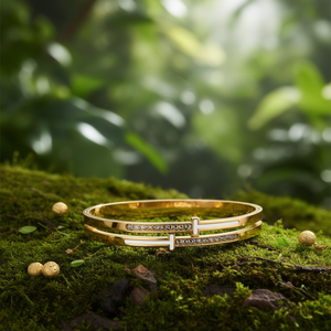 กำไลข้อมือแฟชั่น สแตนเลสสตีล 316L ชุบทอง PVD ทนทาน เป็นมิตรต่อสิ่งแวดล้อม - Product Image 3
