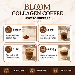 กาแฟสำเร็จรูปชนิดผงรสช็อกโกแลต รสชาติกลาง ไม่หวาน ไม่เปรี้ยว มีครีม น้ำตาล กลูเตน คอลลาเจน บลูมไวท์ บรรจุกล่อง - Product Image 5