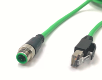 Câble réseau pour capteur de caméra industrielle M12 vers RJ45, connecteur aviation type A-D codé, 4 broches, 8 conducteurs, blindé, en cuivre pur, gaine TPE