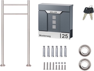 ตู้รับจดหมายติดผนังเหล็กชุบสังกะสีเคลือบสีฝุ่น ทนทาน กันน้ำ ป้องกันการโจรกรรม พร้อมป้ายชื่อและหมาย<span class=keywords><strong>เลข</strong></span>บ้าน สำหรับอพาร์ทเมนท์ - Product Image 2