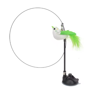 Juguete Interactivo Educativo y Ecológico para Gatos, Moderno, con Pluma y Plástico, Poste Largo Retráctil, con Plumas Coloridas y Campanas - Product Image 1