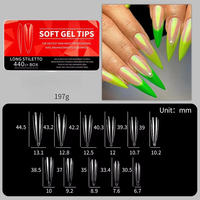 440 pièces en gros professionnel bricolage Nail Salon Long cercueil pré forme couverture complète clair Transparent ongles doux Gel conseils
