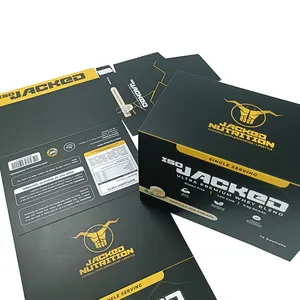Kunden spezifische Produkt verpackung Kleine Black Box-Verpackung, Goldfolie Normal papier Pappe Nutrition Display Box