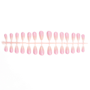 28 faux ongles amande français peints à presser, en ABS, couvrance totale, amovibles, pour manucure acrylique et gel - Product Image 2