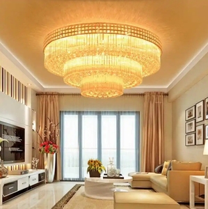 Lớn Sang Trọng Ưa Thích K9 Pha Lê Thả Thiết Kế Vàng Ánh Sáng Trần Vòng Lớn Pha Lê Trần Đèn Khách Sạn Hiện Đại Trang Trí - Product Image 3