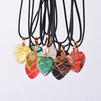 Kalung Liontin Hati Berliku Batu Kristal Rose Quartz Opal Modis Rantai Emas Pesona Hati Batu Alam yang Lucu