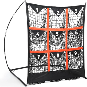 <span class=keywords><strong>9</strong></span>-Bolsillo de béisbol Softball <span class=keywords><strong>Pitching</strong></span> Strike Zone Target Batting <span class=keywords><strong>Net</strong></span> con respaldo para golpear la práctica de bateo de captura - Product Image 1