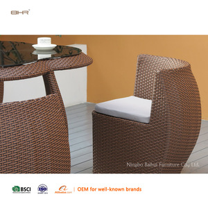 Bhr Hiện Đại Tiết Kiệm Không Gian Đồ Nội Thất Ngoài Trời Nhà Hàng Ăn Bộ Wicker Mây Vườn Bộ Bàn Ghế - Product Image 4