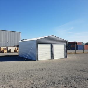 Kit de Aditamentos para Cobertizo Metálico/Carport 20x20 con Puertas Enrollables, Pared Frontal y Almacenamiento Trasero para Equipos - Product Image 2