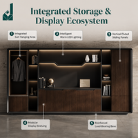 Mueble de Oficina Ejecutivo Modular, Gabinete Decorativo con Paneles Acanalados, Archivador para Oficina de Director Ejecutivo, Vestíbulo Empresarial, Decoración de Empresas