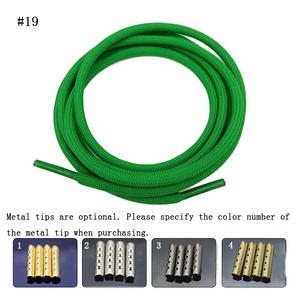 Lacets ronds en polyester avec embouts métalliques dorés, lacets de remplacement durables pour baskets - Product Image 5