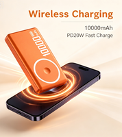 Banco de Energía Inalámbrico Magnético de Carga Rápida PD de 10000 mAh con Pantalla Digital, Mini Banco de Energía Externo Portátil para Teléfonos iPhone y Android