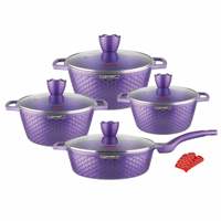 Ensemble de casseroles en aluminium moulé sous pression de 12 pièces, design écailles de dragon, design moderne minimaliste, compatible avec les cuisinières à gaz, casseroles antiadhésives