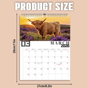 2026 cao nguyên Bò Lịch tùy chỉnh xoắn ốc lịch nghệ thuật giấy 300gsm lớn in tường kế hoạch lịch cho Tracker, lập kế hoạch - Product Image 6