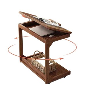 Table d'appoint en bois détachable pour ordinateur portable, bureau portable moderne avec panier de rangement pour utilisation au chevet ou sur canapé - Product Image 5