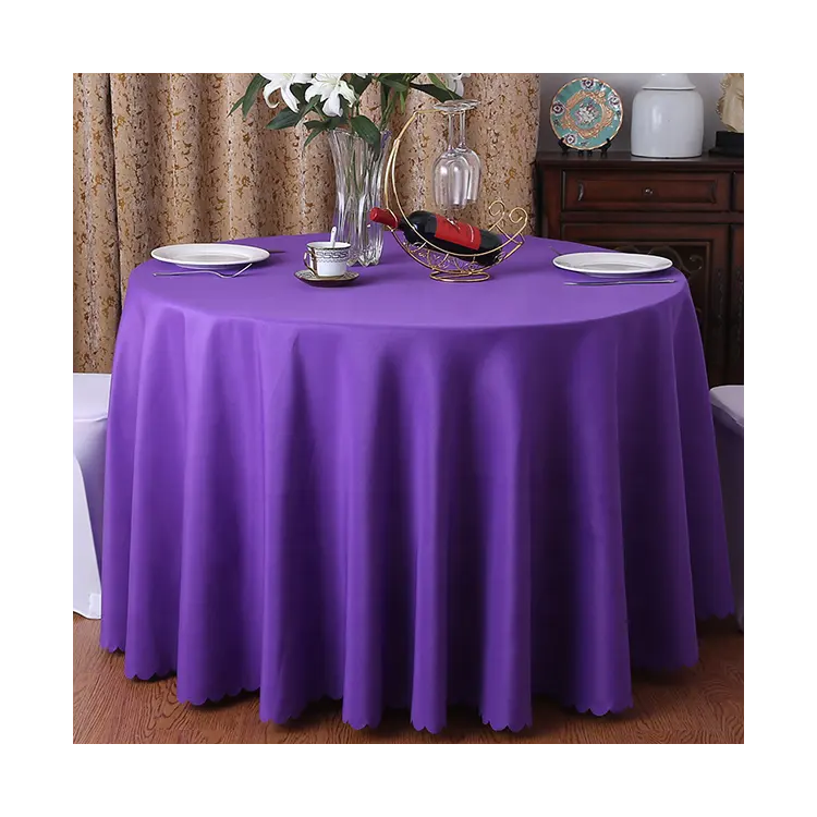 Luxury 132 round white table cloth polyester Tablecloth Linen for Wedding Banquet Restaurant