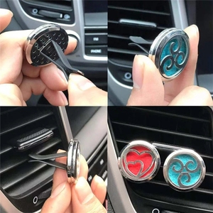 New Magnetic Aromatherapy Jewelry <strong>Car</strong> Perfume <strong>Diffuser</strong> Vent Clip Stainless Steel 30mm Aroma <strong>Locket</strong> <strong>Car</strong> Air Freshener Ven - Product Image 4