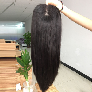 Meilleure Vente Usine : Topper de Cheveux Humains 5*5 en Dentelle Suisse Noire Naturelle, 4 Clips, Lisse, Cheveux Vierges Chinois, Densité 130% - Product Image 2